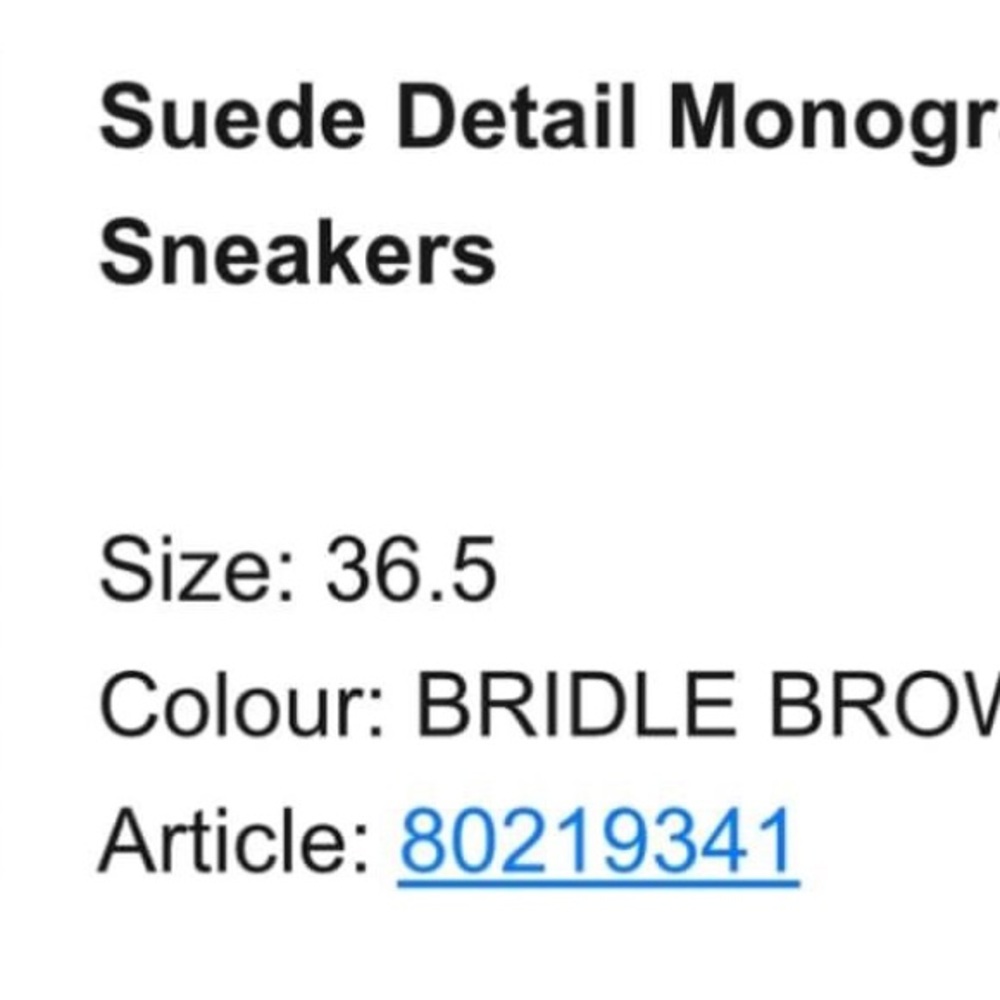 Burberry Brown Suede and Leather Monogram Low Top Sneaker - Picture 2 of 2